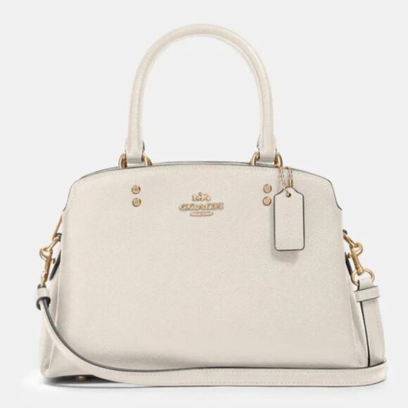 Coach Mini Lillie Leather Satchel Bag in Magnolia White EUC - Picture 1 of 12